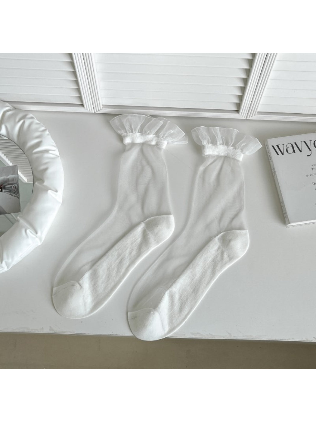 Rufia - Sheer Polka Dot Ruffle Socks product image 7