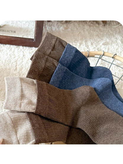 Rufia - Color Block Knit Crew Socks