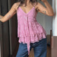 Vesty - Pink Lace Tie-Front Cami Small - Sexy & Slimming