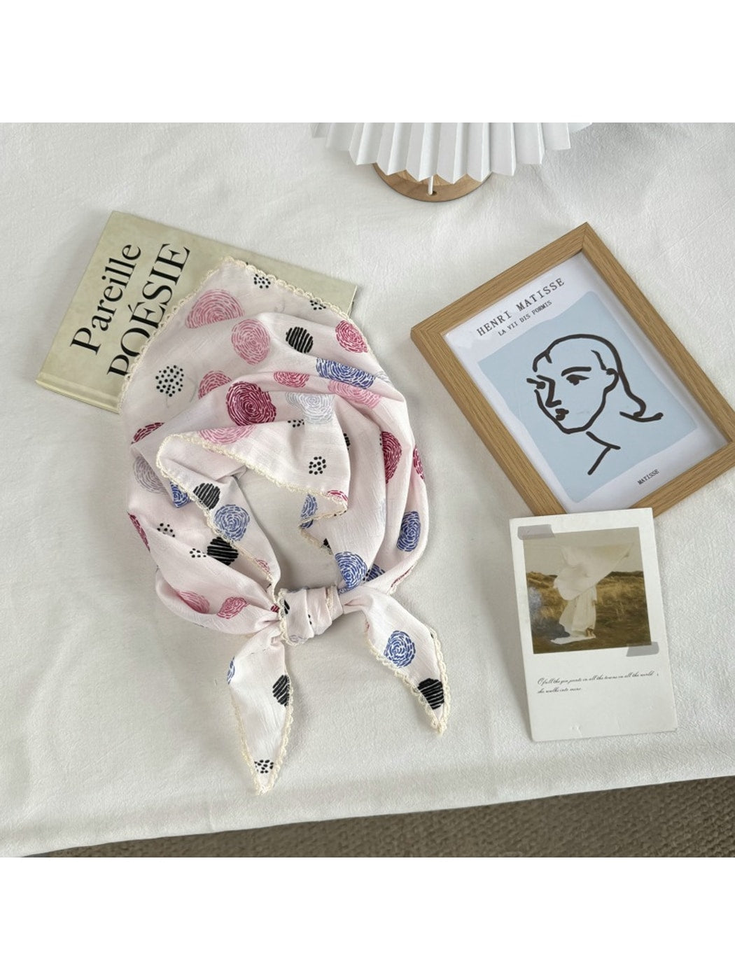 Scarvii - Fairytale Swirl Dot Print Triangle Scarf