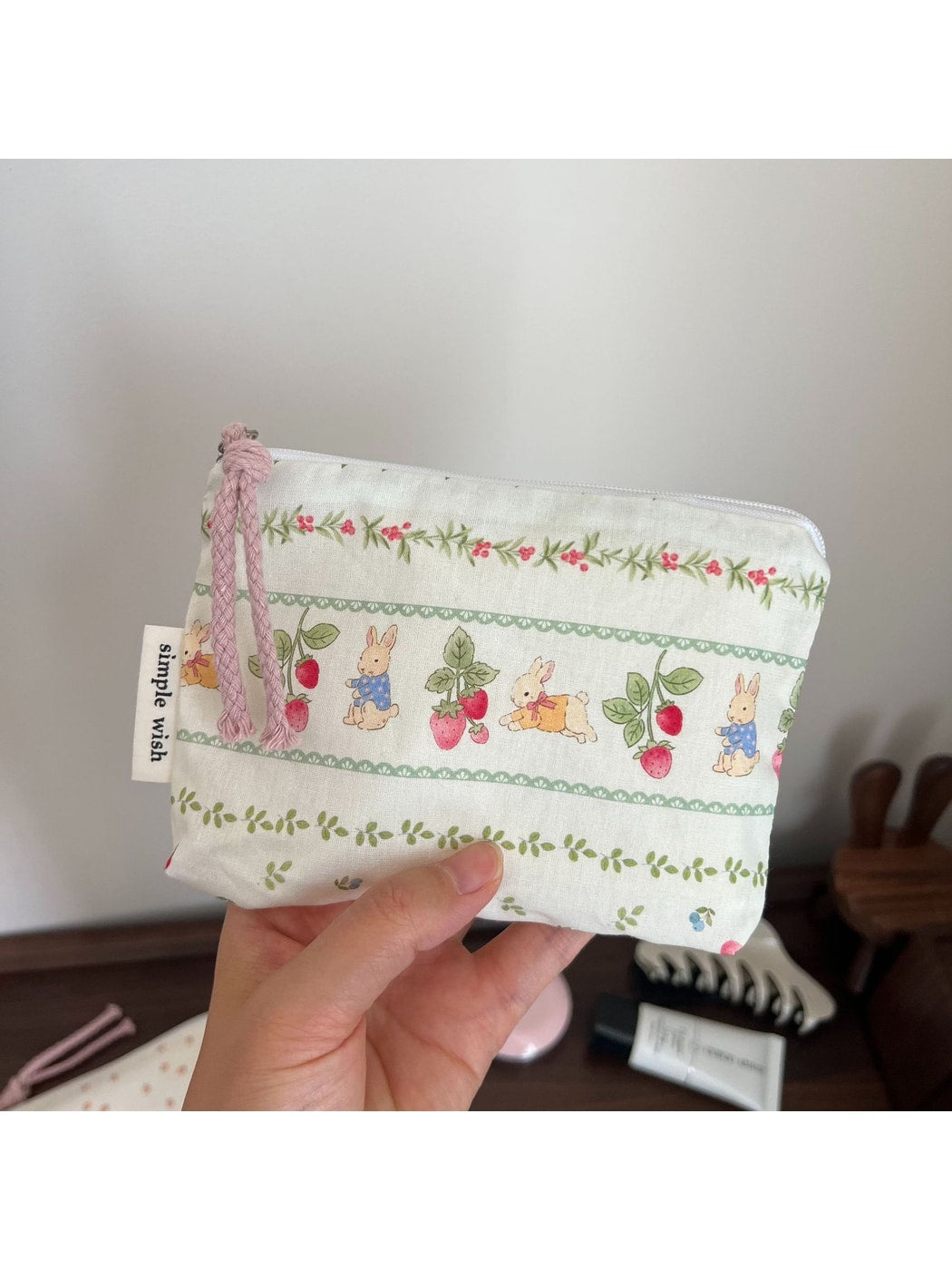 Cosbai - Sweet Pattern Zip Pouch Bag