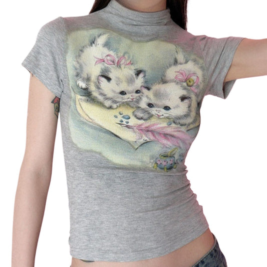 Vesty- Vintage Cat Short T-Shirt – 4 Sizes