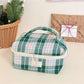 Cosbai - Handheld Plaid Toiletry Organizer Pouch Bag