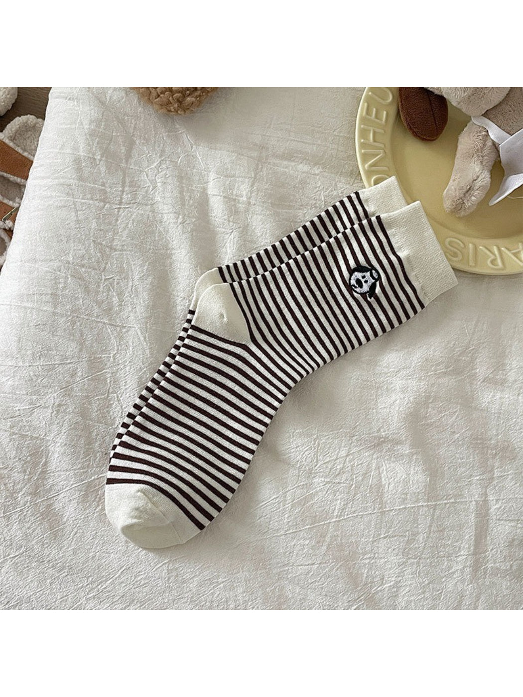 Rufia - Puppy Striped Crew Socks