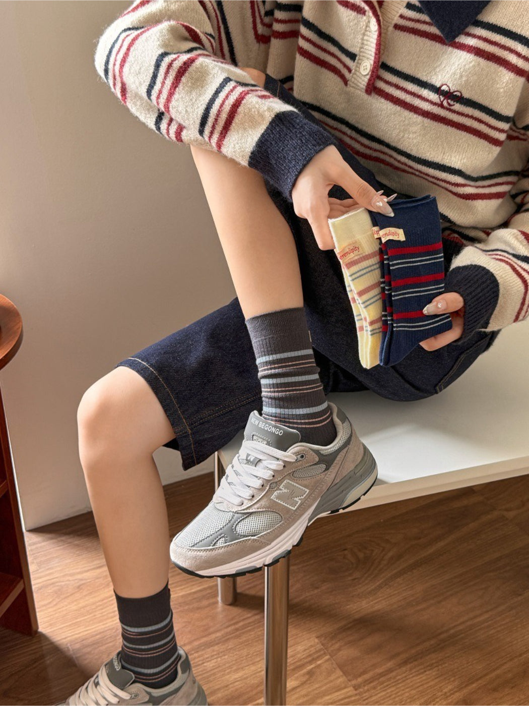 Rufia - Classic School Stripe Crew Socks