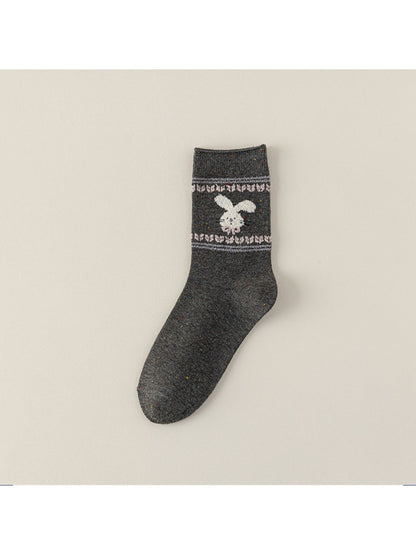 Rufia - Cute Animal Pattern Mid-Calf Socks