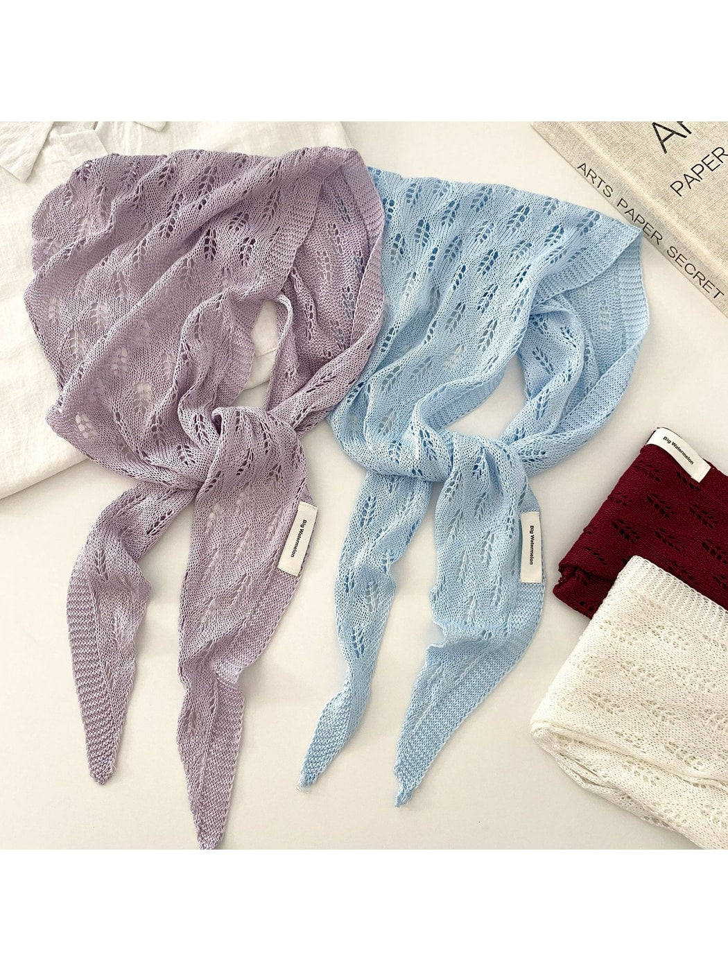 Scarvii - Sweet Style Knit Look Triangle Bandana