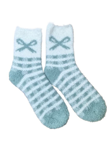 Rufia - Stripe Thickened Mid-calf Socks with Bow Patterns – 6 Colors