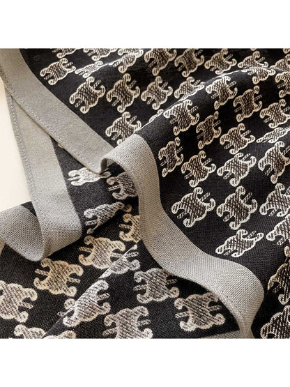 Scarvii - Retro Printed Tassel Detail Square Scarf