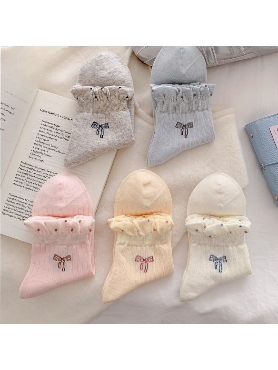 Rufia - Bow Embroidered Ruffle Crew Socks product image 4