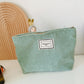 Cosbai - Solid Color Corduroy Makeup Bag