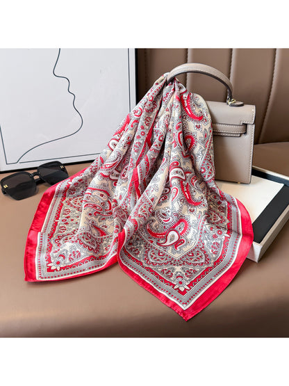 Scarvii Decorative Border Paisley Square Scarf