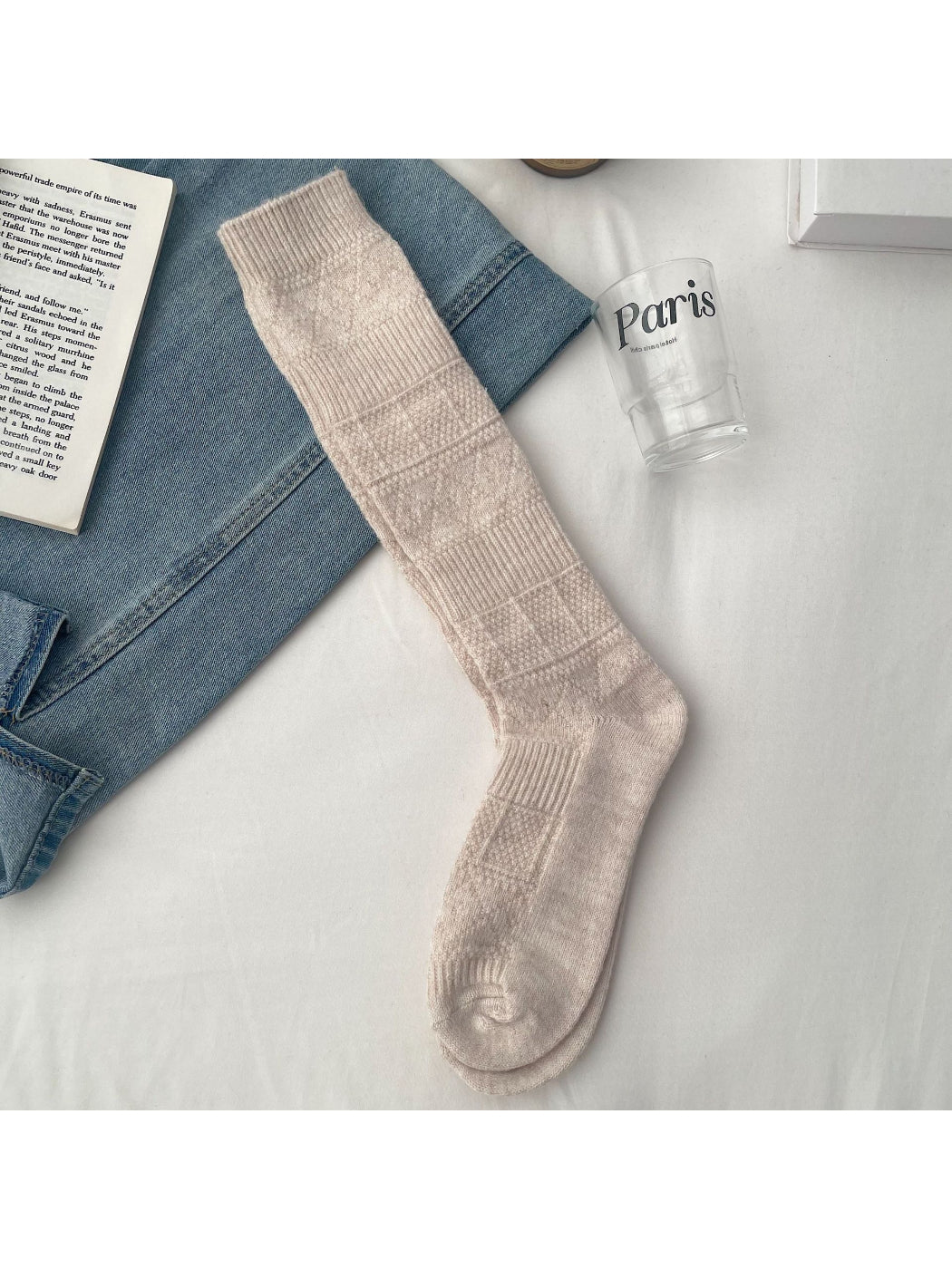 Rufia - Textured Knit Knee High Socks