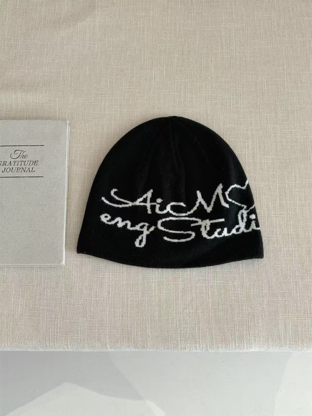Haila - Script Letter Knit Beanie