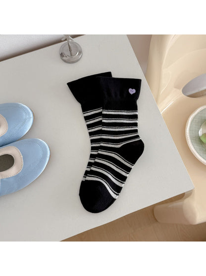 Rufia - Stripe Heart Patch Crew Socks product image 9