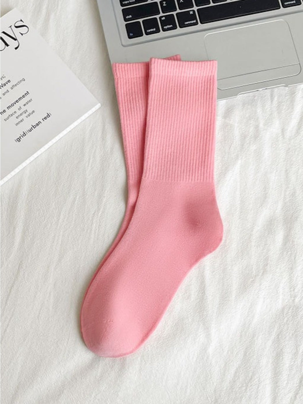 Rufia - Candy Colorful Solid Mid-Calf Socks