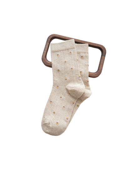 Rufia – Elegant Heart Detail Mid-Calf Socks