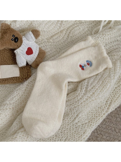 Rufia - Embroidered Goose Motif Casual Crew Socks