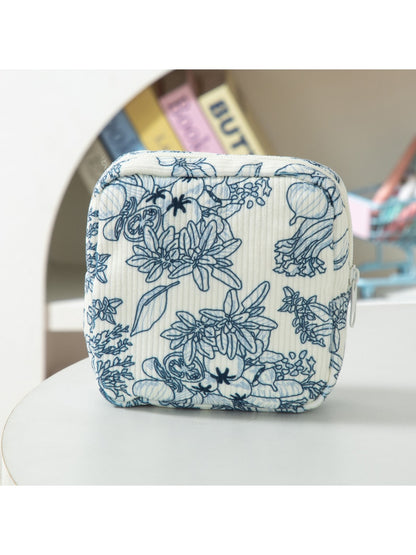 Cosbai - Floral Pattern Portable Zip Pouch