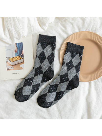 Rufia - Classic Argyle Rhythm Crew Socks