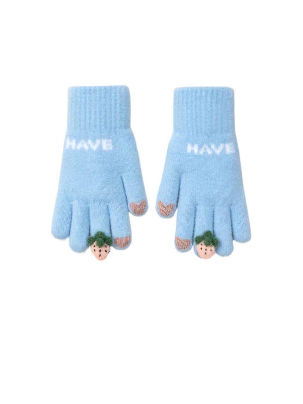 Gloving - Strawberry Detail Knit Texture Gloves