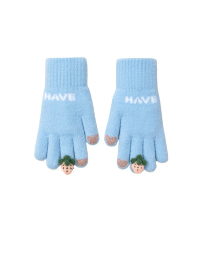 Gloving - Strawberry Detail Knit Texture Gloves