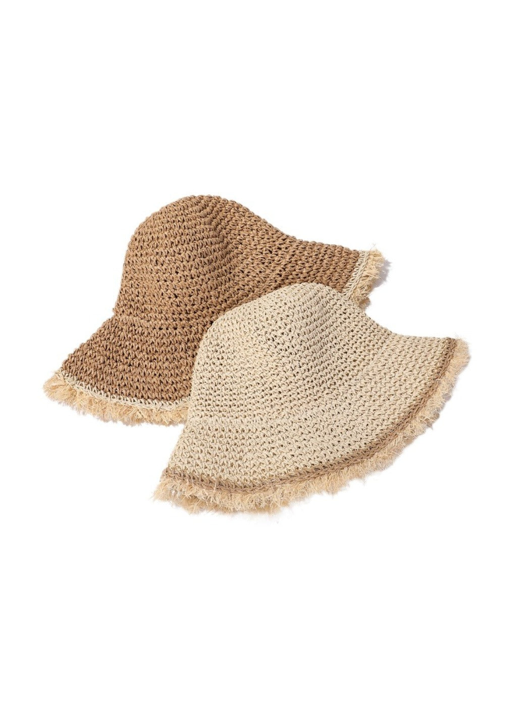 Haila beachy textured brim hat in natural straw color displayed on a white background