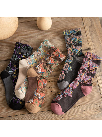 Rufia - Textured Bloom Cluster Socks