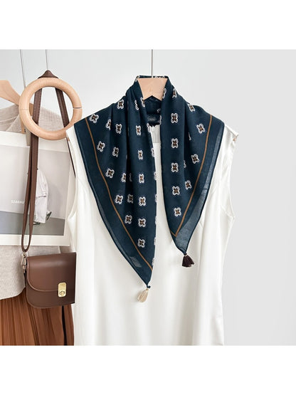 Scarvii - Muted Geometric Printed Square Scarf