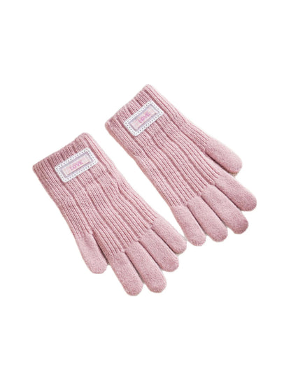 Gloving - Fuzzy Texture Ribbed Cuff Gloves