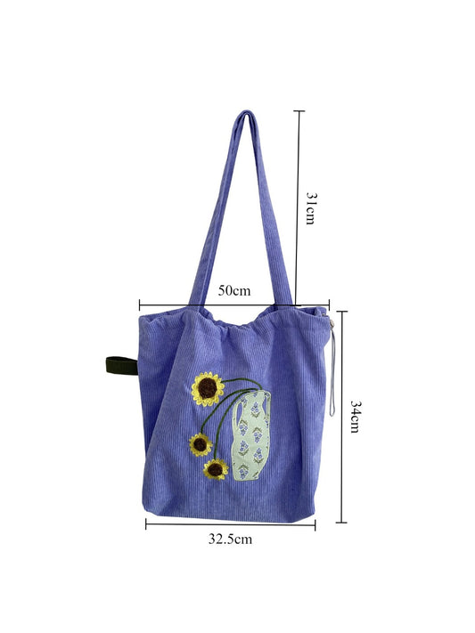 Cosbai - Sunflower Drawstring Tote Bag