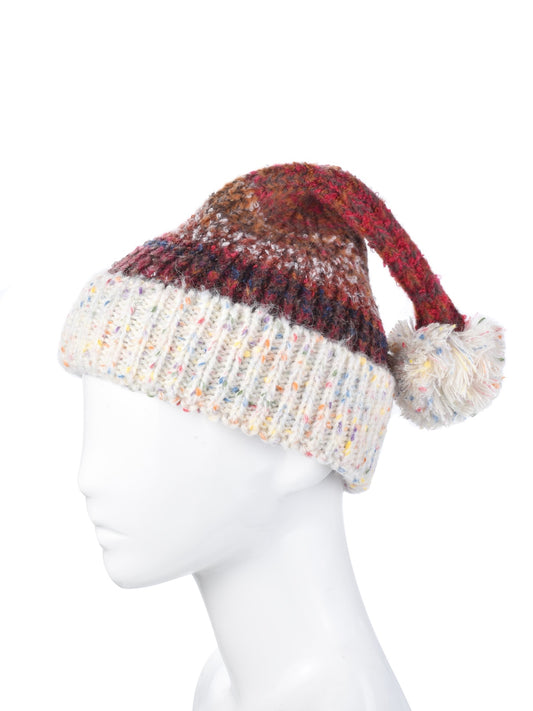 Haila - Vintage Colorful Knitted Warm Beanie with Pom-Pom