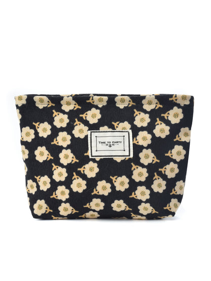 Cosbai - Vintage Floral Print Makeup Bag