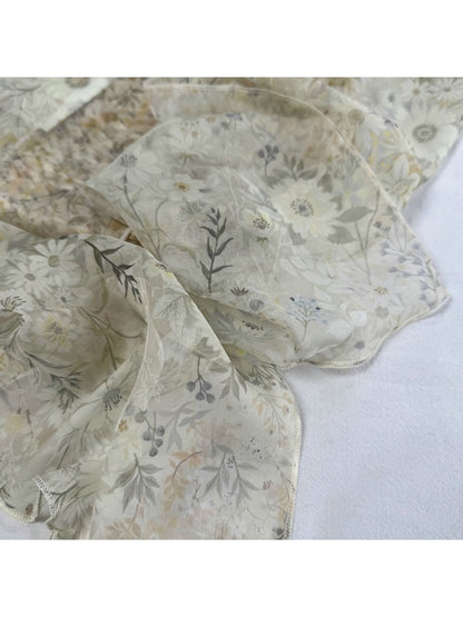 Scarvii - Vintage Pastel Floral Pattern Scarf