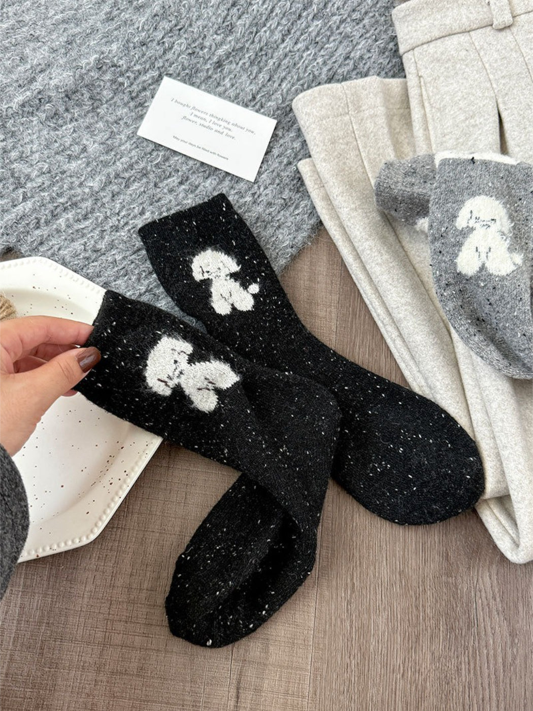 Rufia - Soft Dog Accent Crew Socks