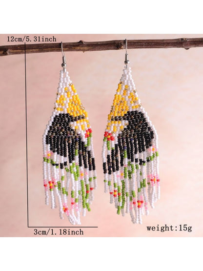 Earwish - Boho Beaded Tassel Earrings - Colorful & Unique