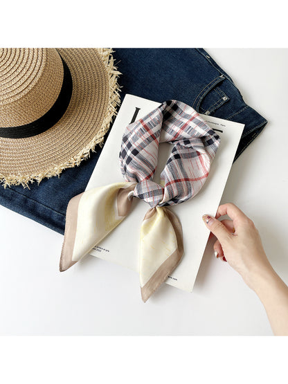 Scarvii - Plaid Print Square Scarf