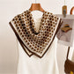 Scarvii - Retro Dot Print Square Neck Scarf Wrap