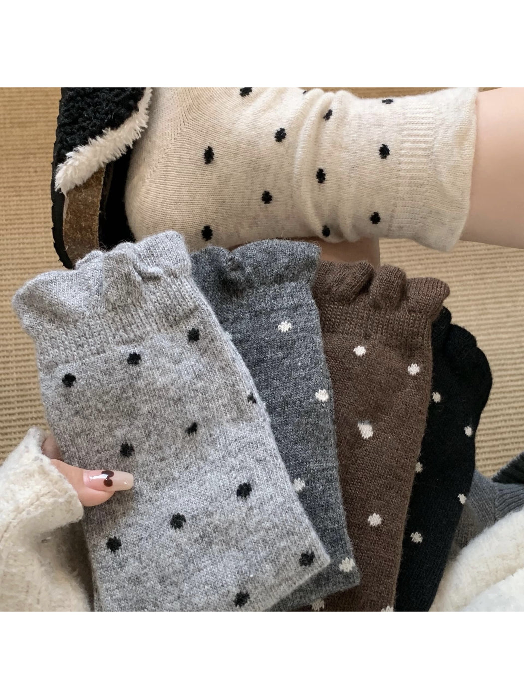 Rufia - Mini Dot Soft Knit Crew Socks