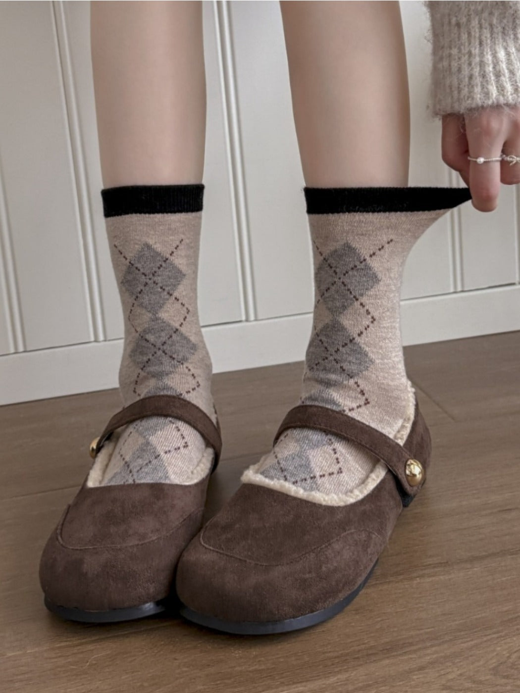 Rufia – Retro Argyle Mid-Calf Socks