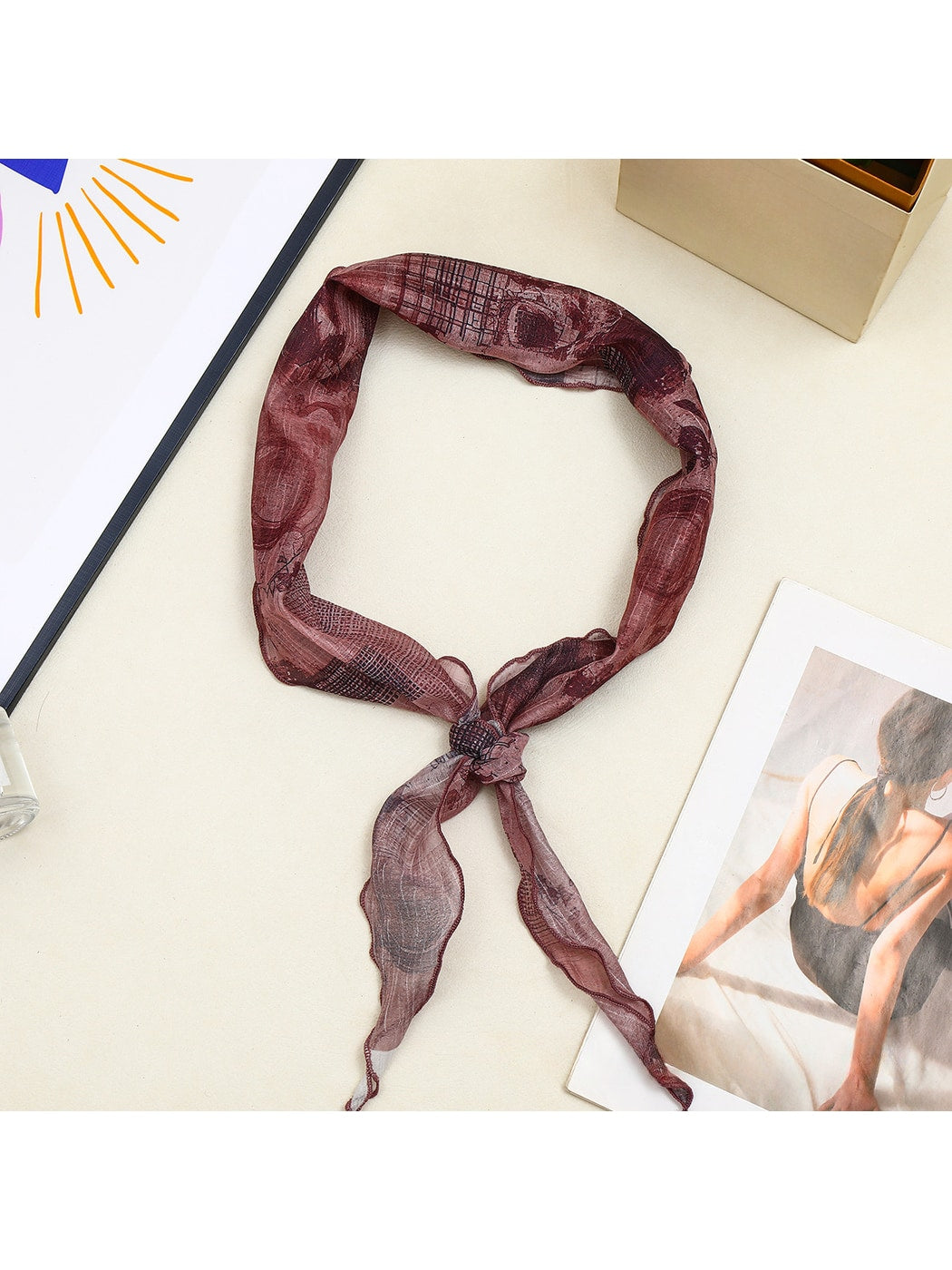 Scarvii - Vintage Abstract Floral Print Scarf