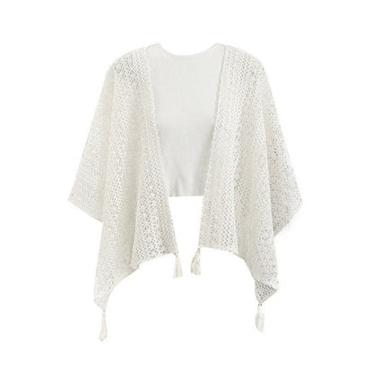 Crosa - Boho Lace Knit Cardigan Cover-Up