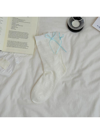 Rufia - Sweet Bow Detail Openwork Crew Socks