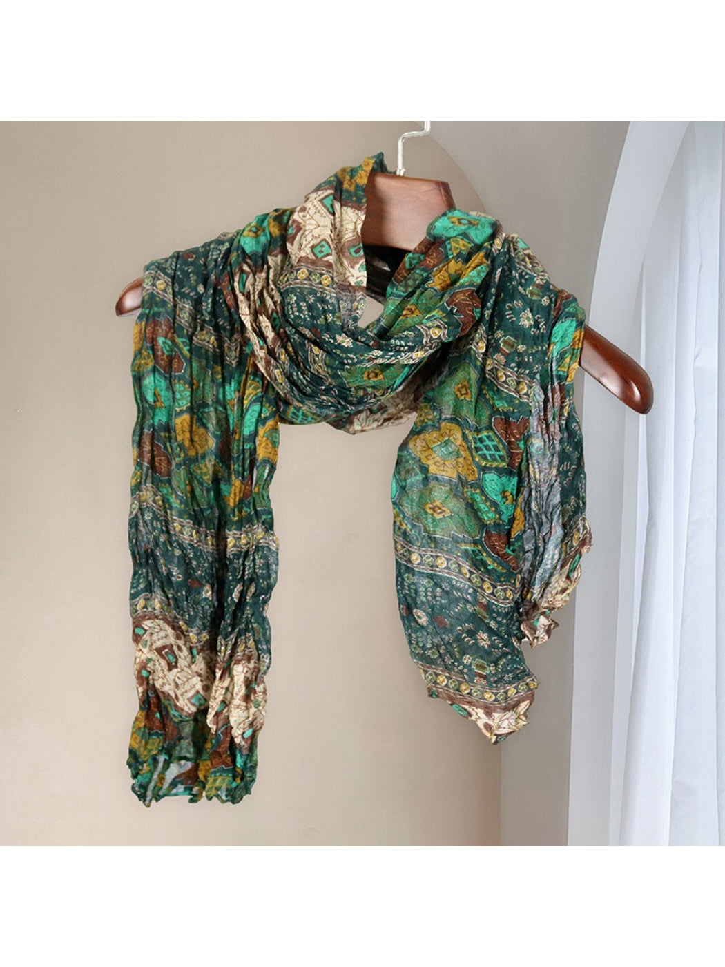 Scarvii - Vintage Print Crinkle Scarf