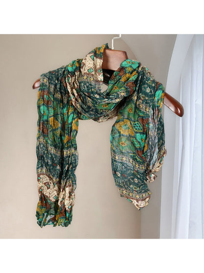 Scarvii - Vintage Print Crinkle Scarf