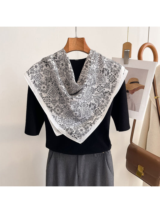 Scarvii - Painterly Floral Fashion Square Scarf