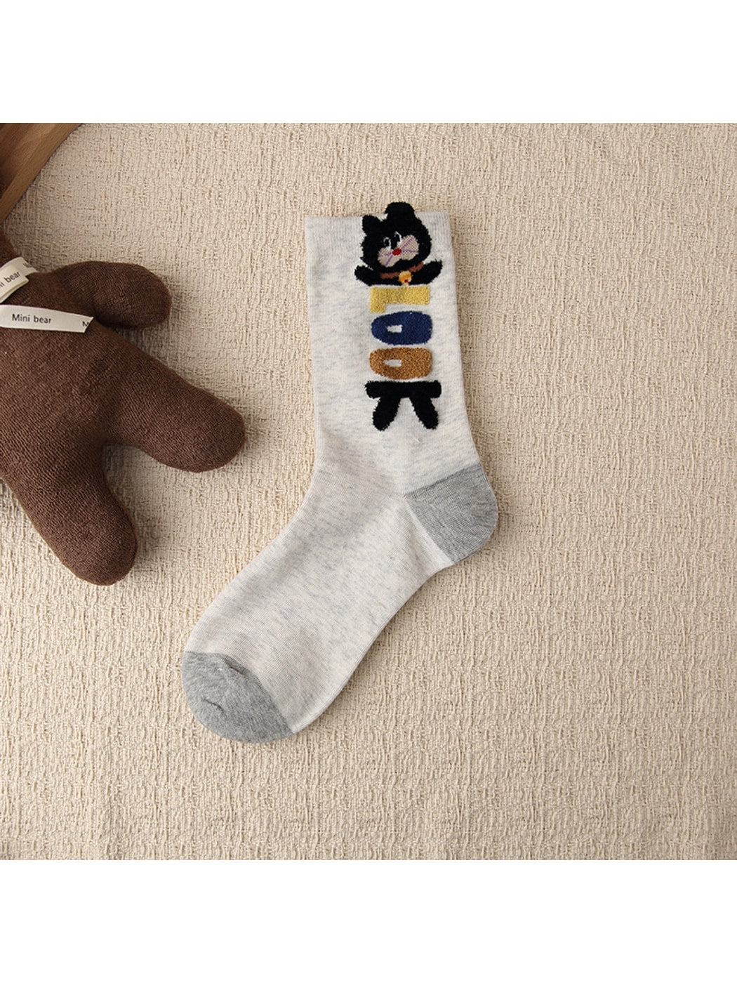 Rufia - Playful Cat Pattern Casual Crew Socks