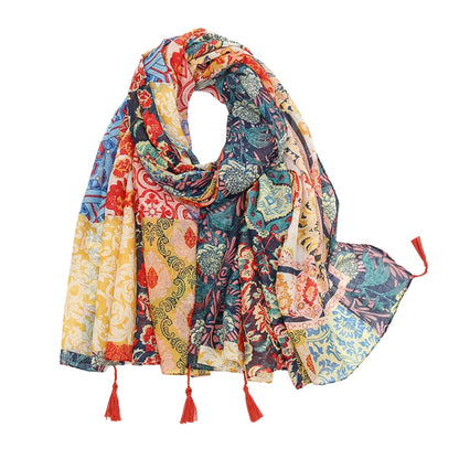 Scarvii Artistic Fresh Print Scarf with floral motif