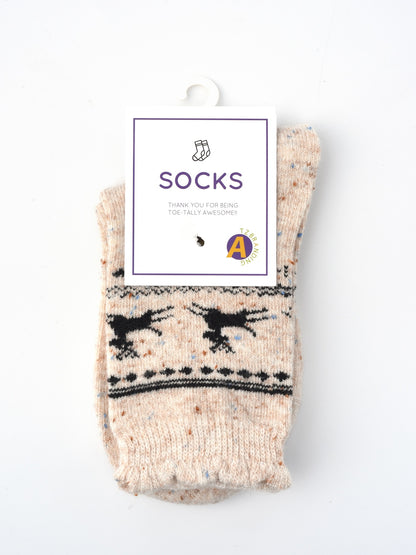 Rufia - Christmas Bow Patterned Warm Socks