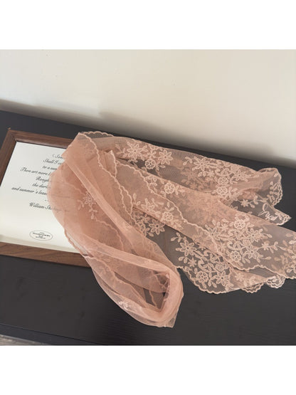 Scarvii - Vintage Embroidered Long Lace Scarf